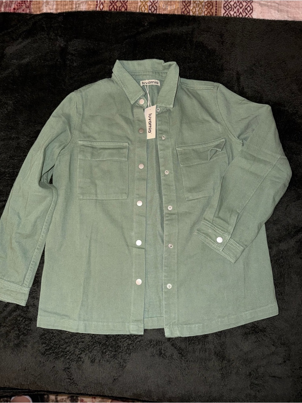 Uvamia Women's Sage Green Overshirt Jacket